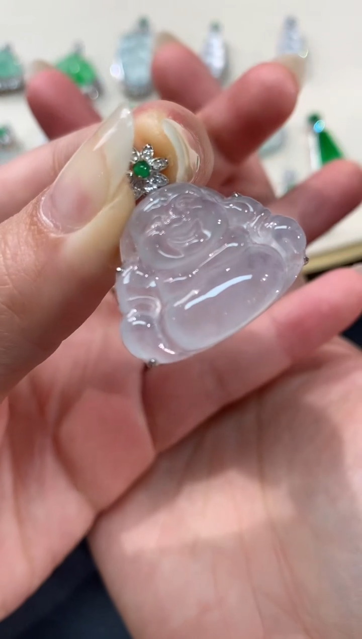 【闪购商品】翡翠吊坠(不含链)18K金镶嵌V19|5999+0