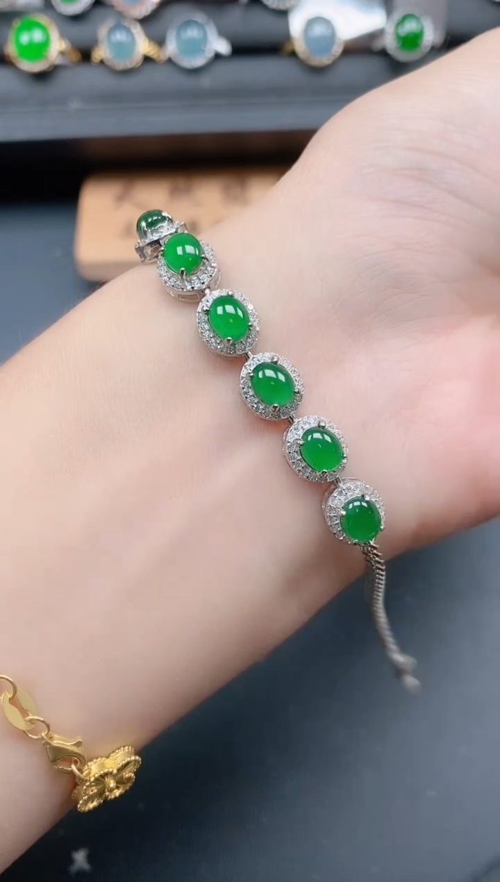 银S925镶嵌戒指翡翠111