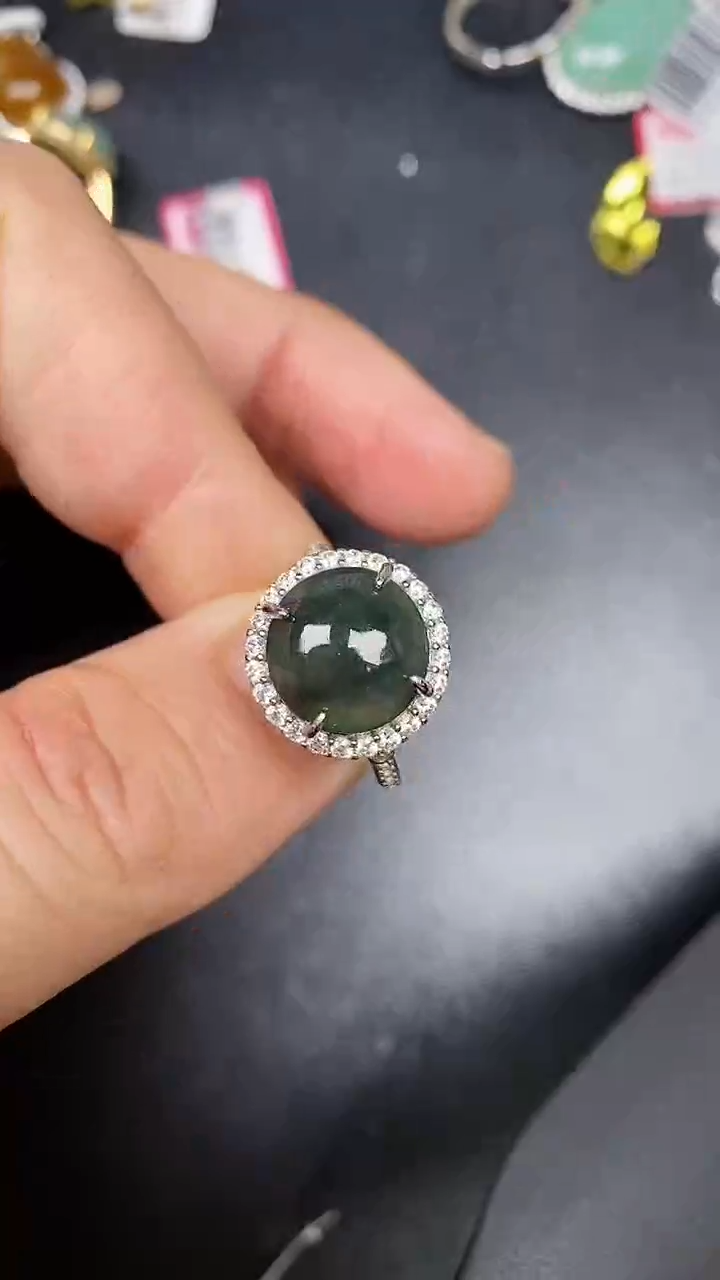银S925镶嵌戒指翡翠2700