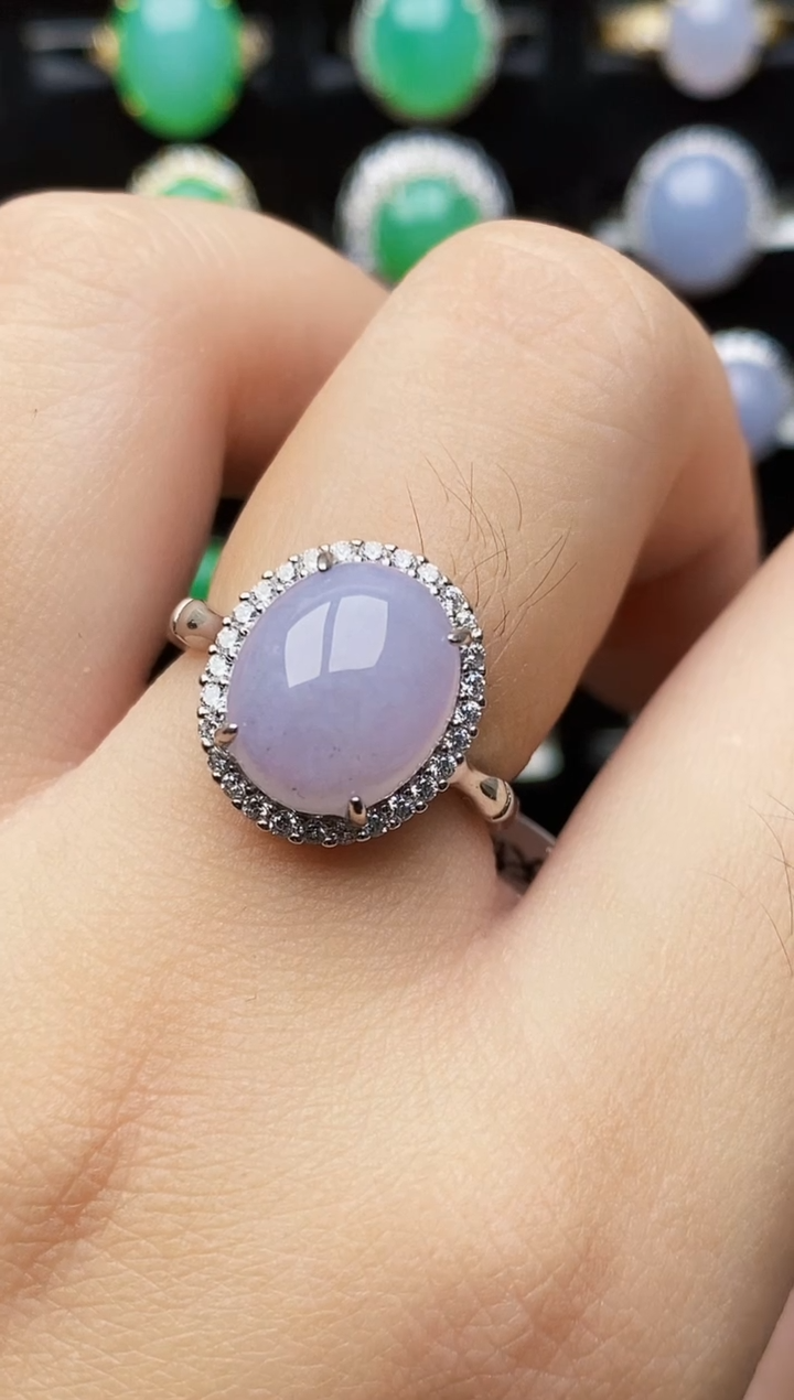 银S925镶嵌戒指翡翠6161