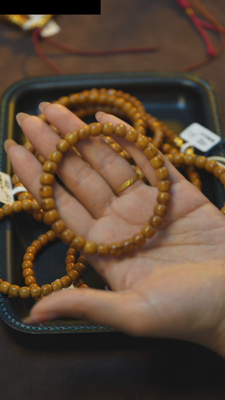 橄榄核手串老挝核尖单圈80尺寸