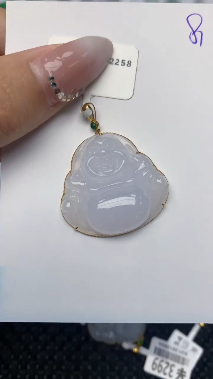 【闪购商品】翡翠颈饰18K金镶嵌天然翡翠A货 81