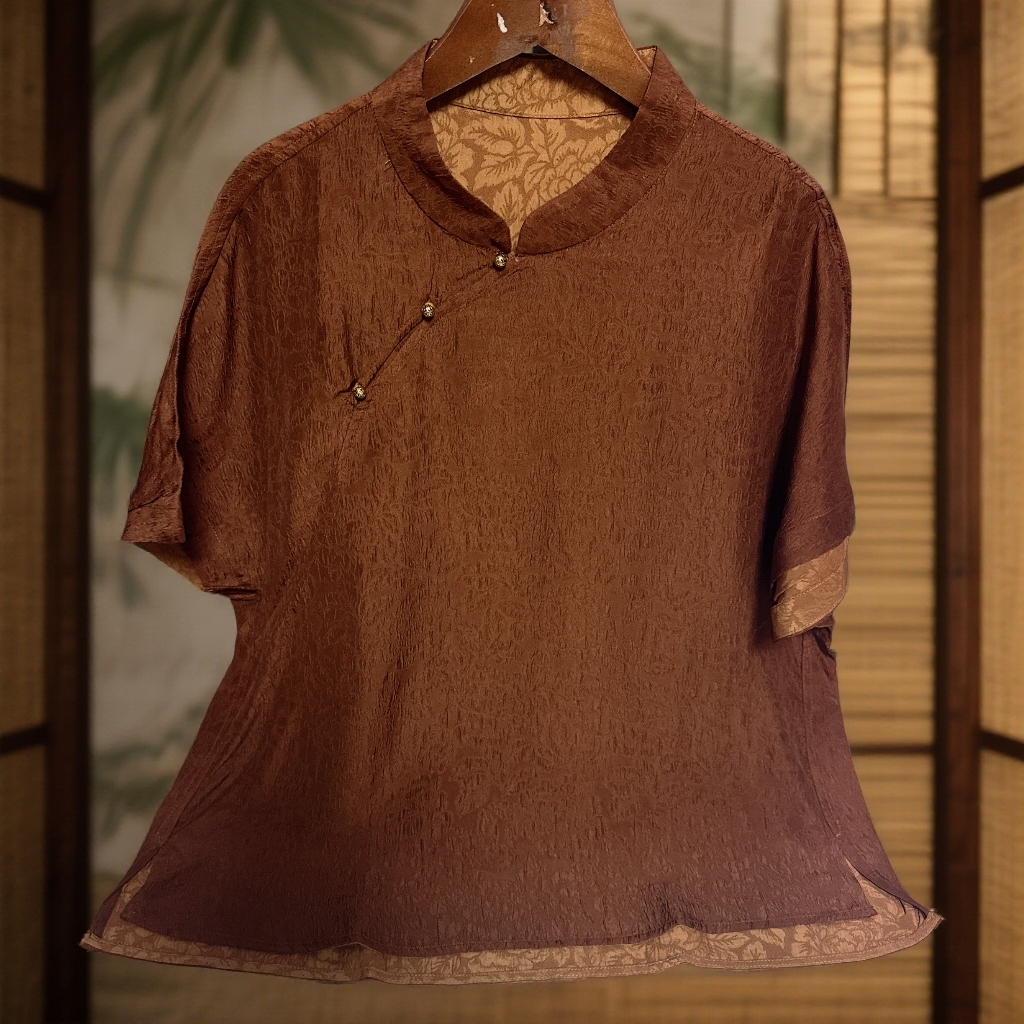 868【金姐专属】新款灌乐皱新中式斜襟上衣