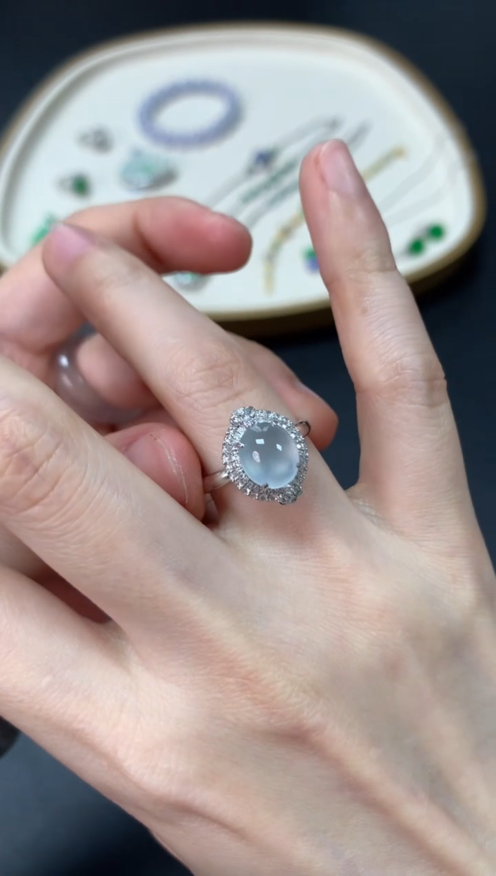 【闪购商品】翡翠戒指18K金镶嵌4980戒指