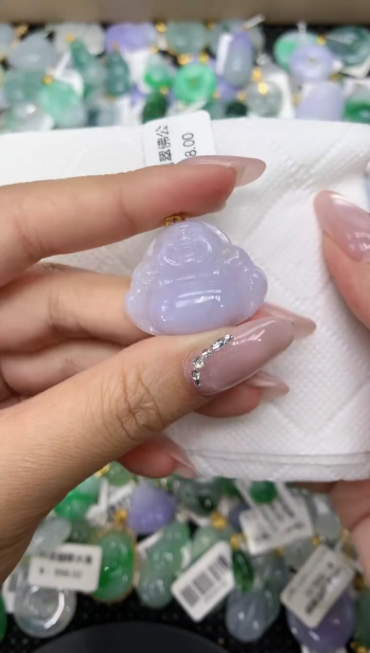 颈饰18K金镶嵌翡翠a货支持复检百元以上9元证书费自理