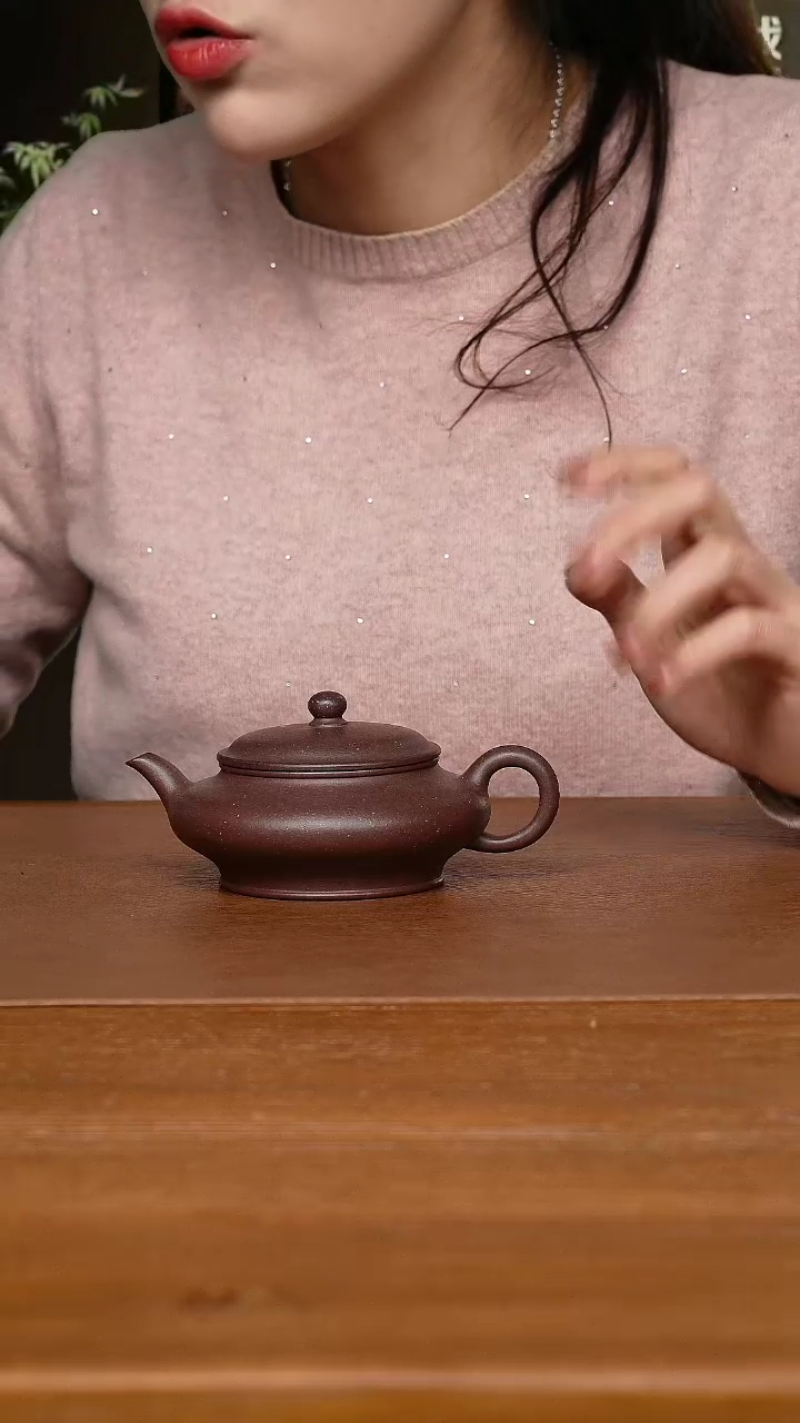 【闪购商品】紫砂茶壶虚扁壶 紫泥