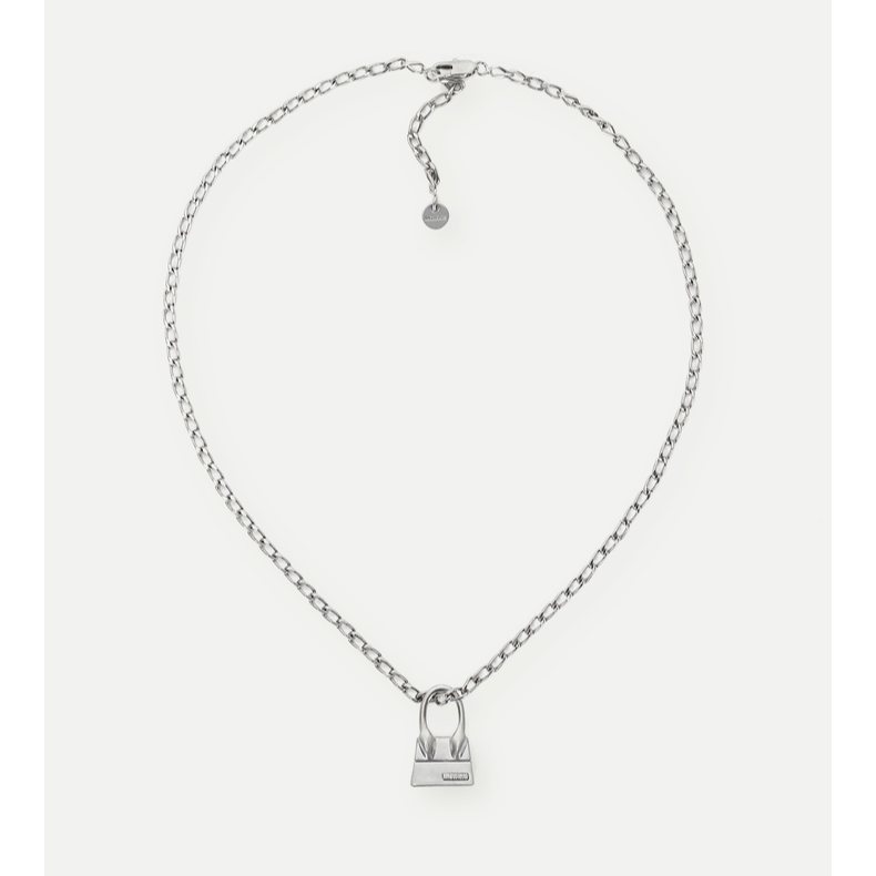 Jacquemus 黄铜项链 女银色金属带包形挂饰项链