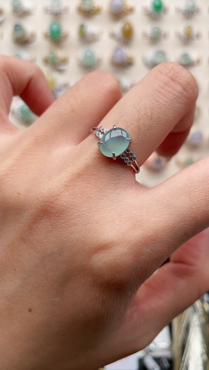 【闪购商品】翡翠戒指银S925镶嵌1111