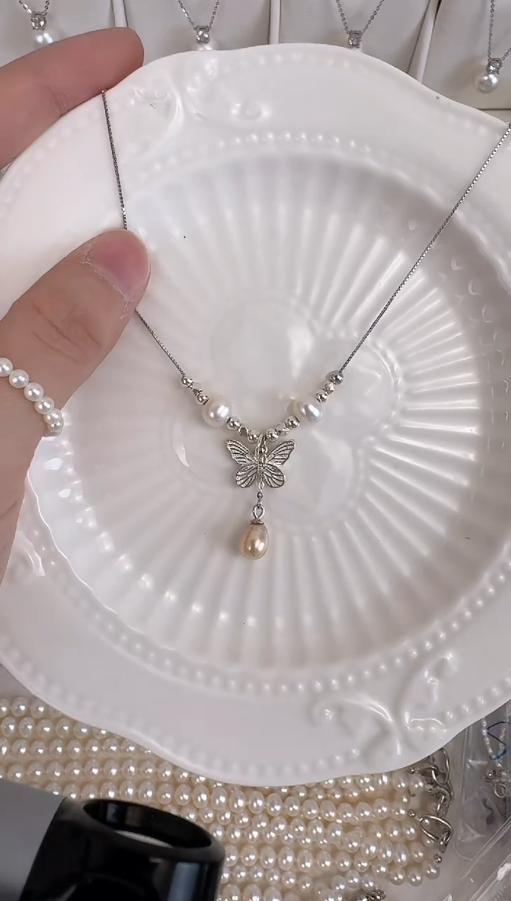 【闪购商品】淡水珍珠吊坠(不含链)银S925镶嵌S06 