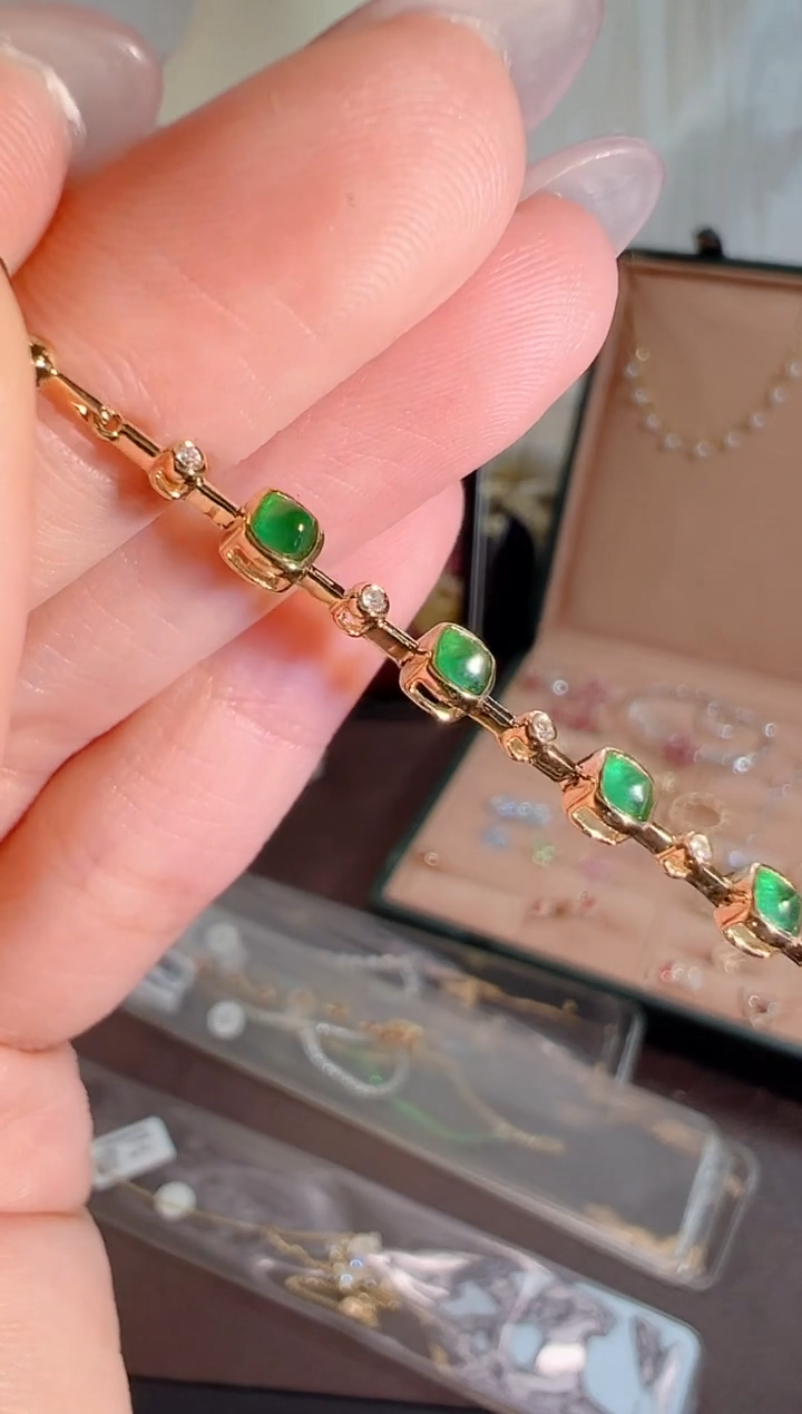 手链18K金镶嵌祖母绿BB4282#-Y#99