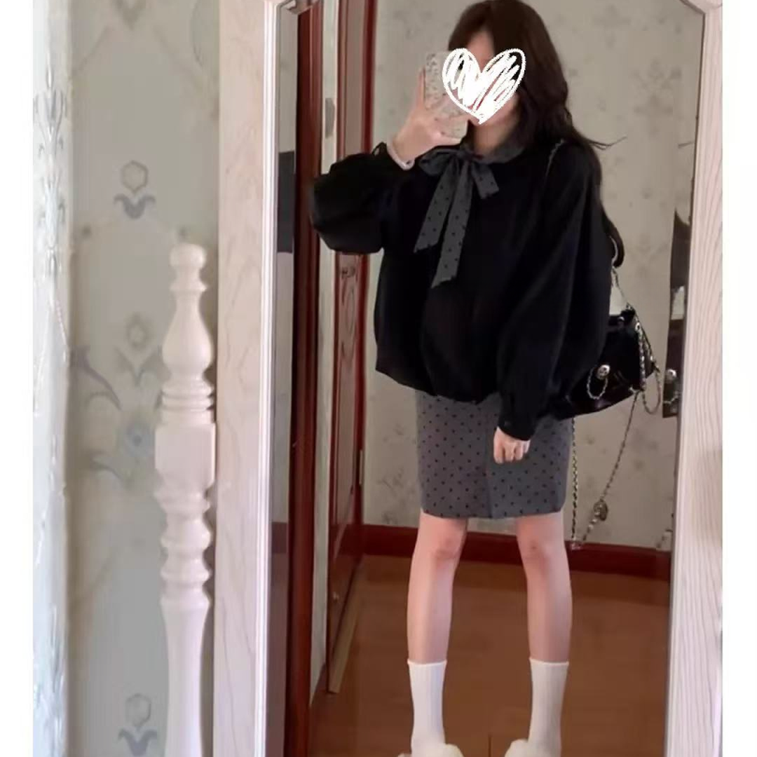 时尚套装休闲风通勤风日式卫衣裙子两件套网红INS风纯色