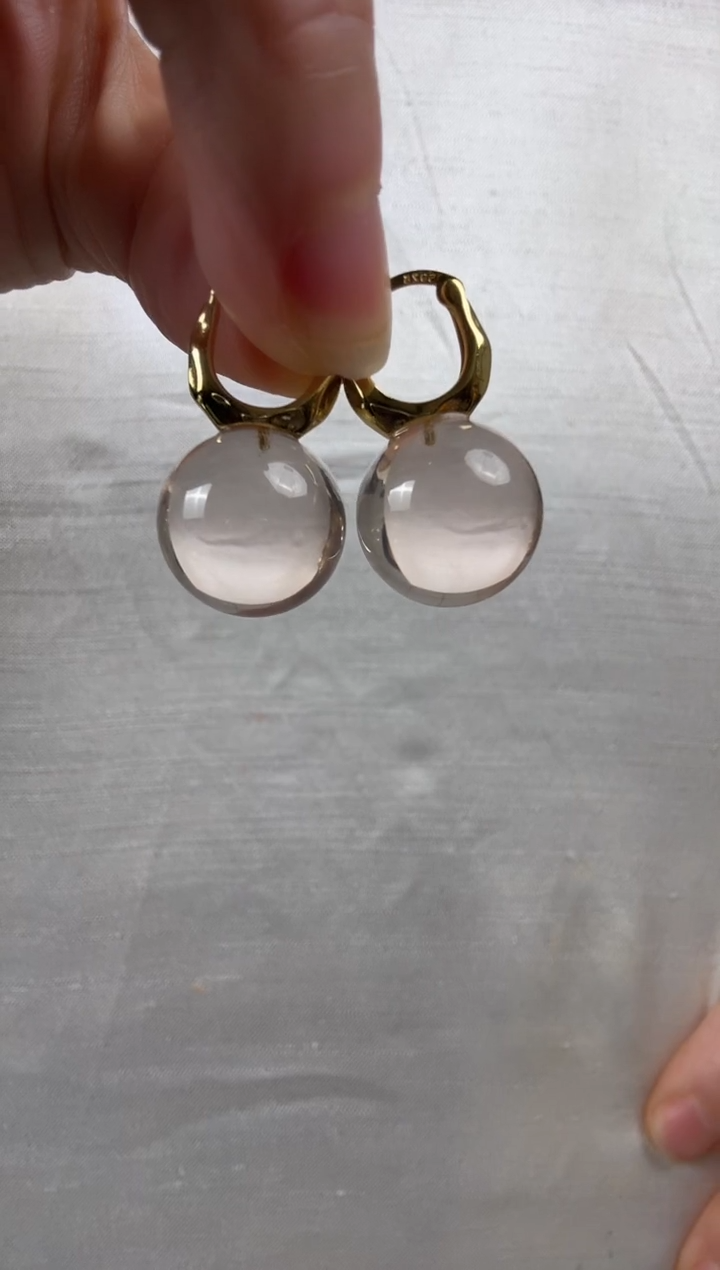 银S925镶嵌耳环水晶天然