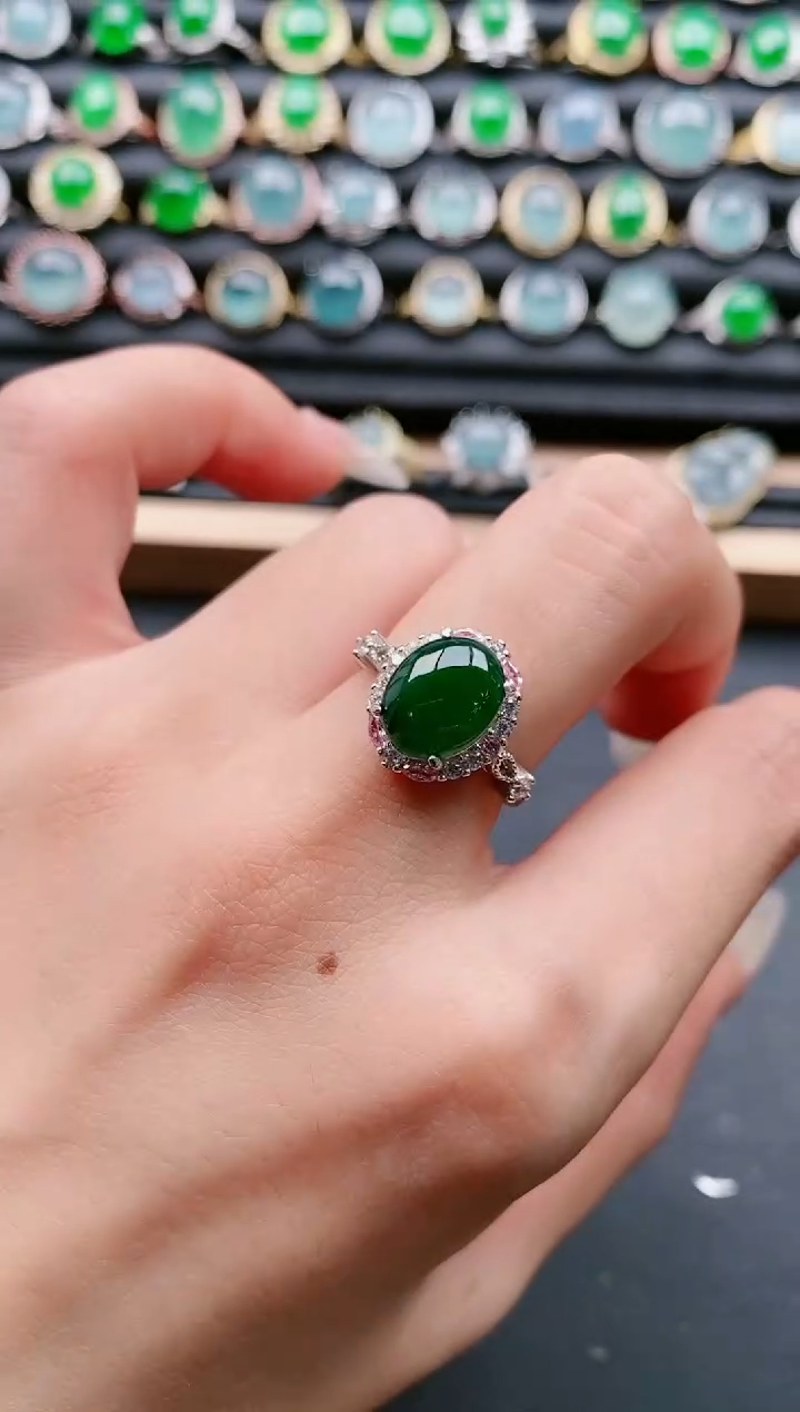 【闪购商品】翡翠戒指银S925镶嵌11111