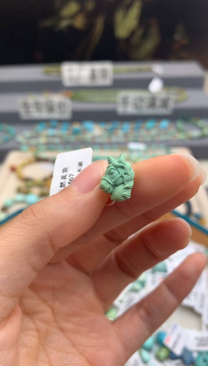 未镶嵌绿松石精工雕刻茜.A76