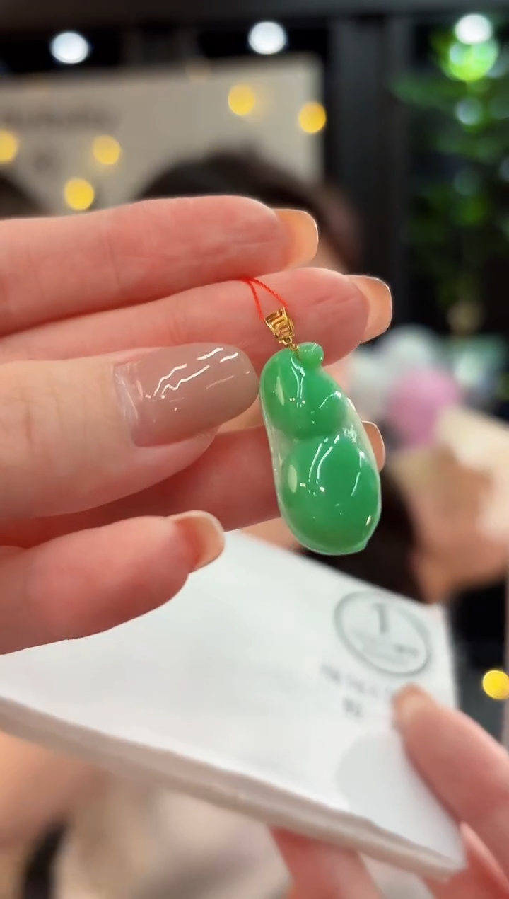 吊坠(不含链)18K金镶嵌翡翠 缅甸A货/支持复检/一件
