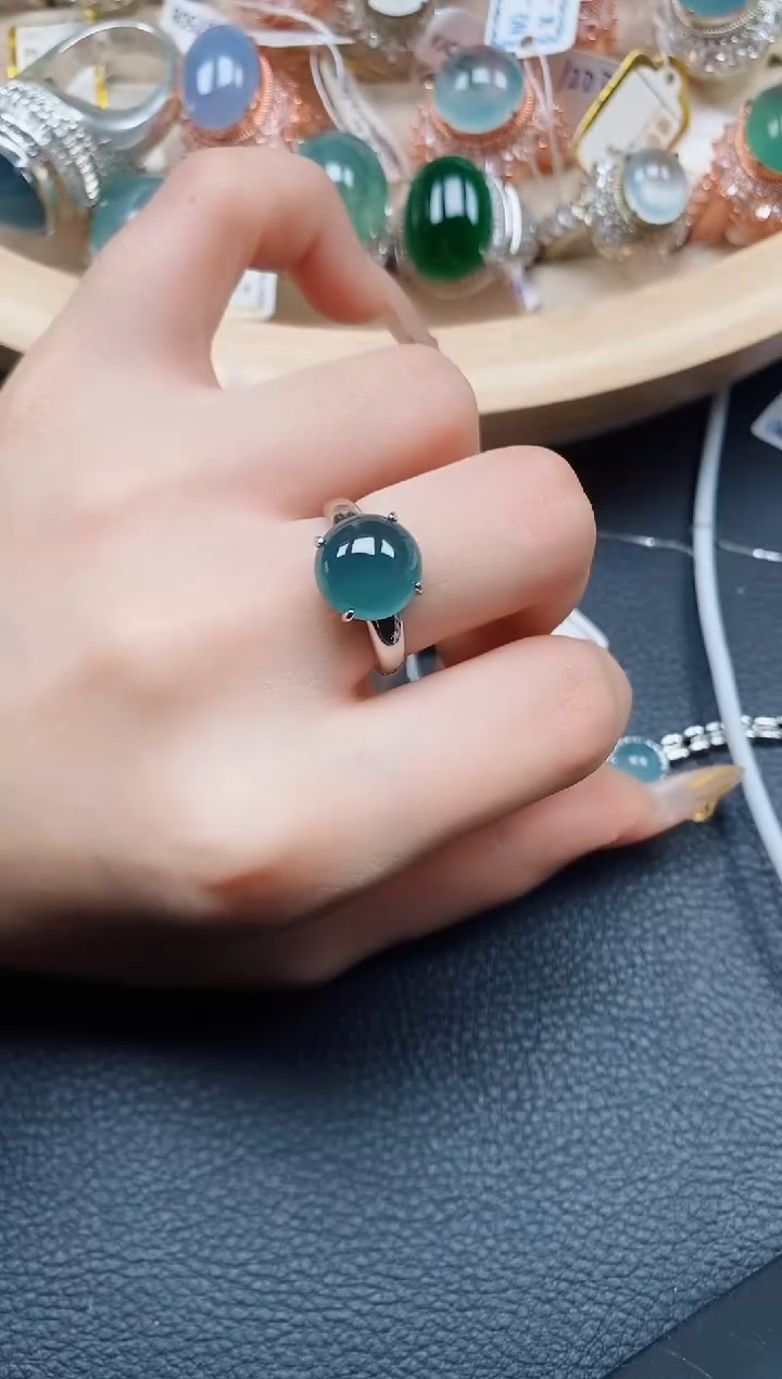 【闪购商品】翡翠戒指银S925镶嵌翡翠