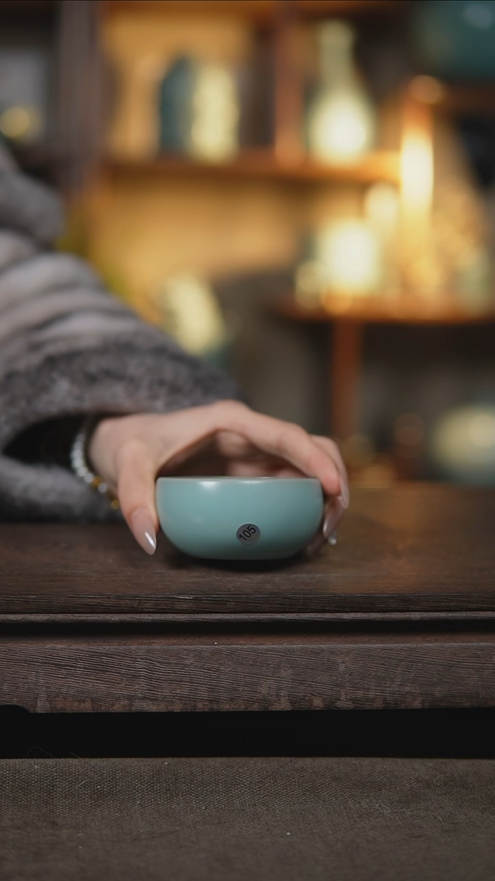 【闪购商品】杯仿古天青禅定杯微瑕105