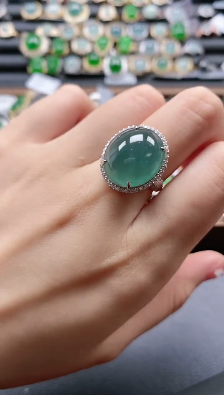 【闪购商品】翡翠戒指银S925镶嵌51151
