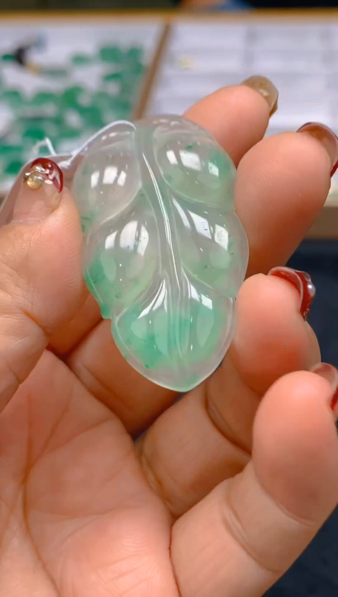 【闪购商品】石英质玉颈饰未镶嵌天然冰美人非洲翠017