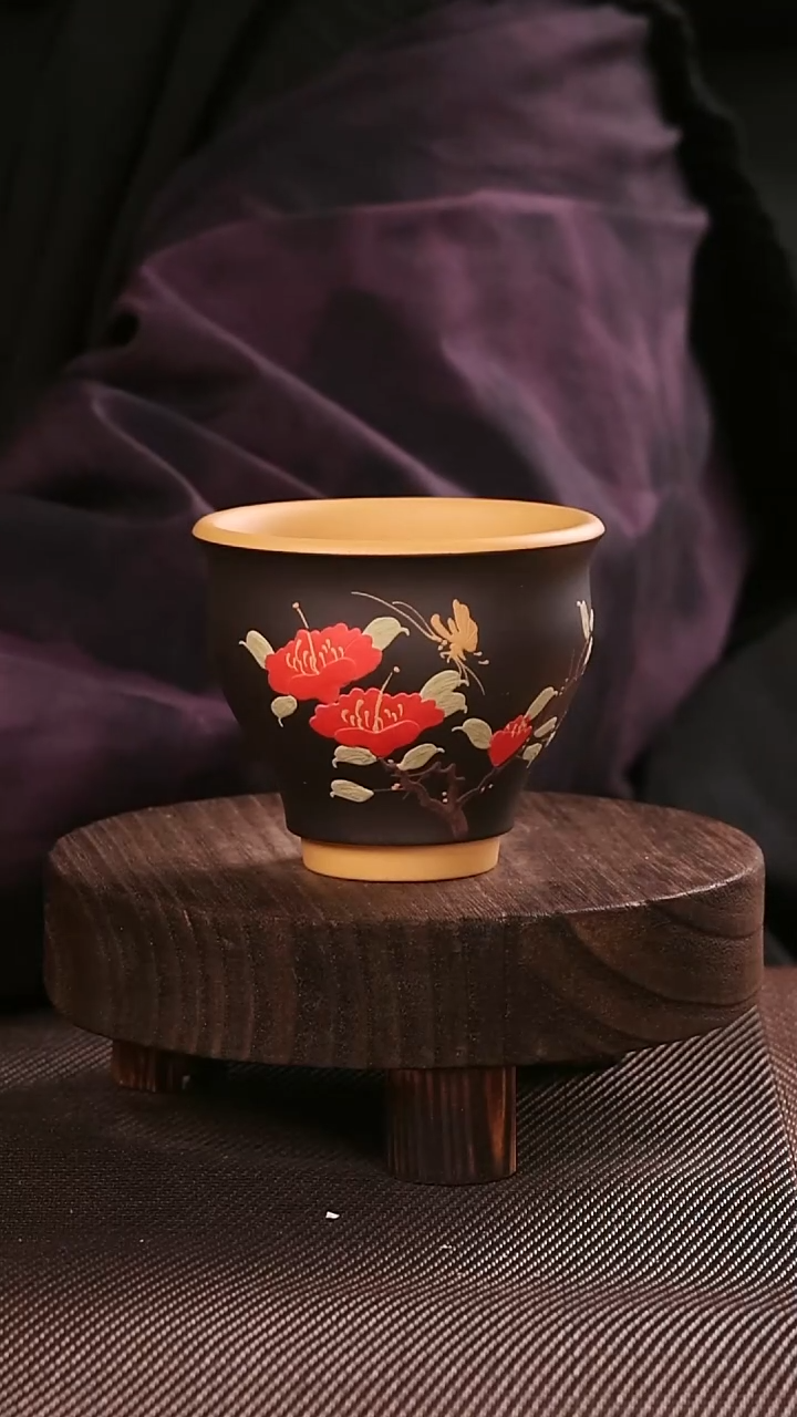 茶杯紫砂紫砂刻绘主人杯32