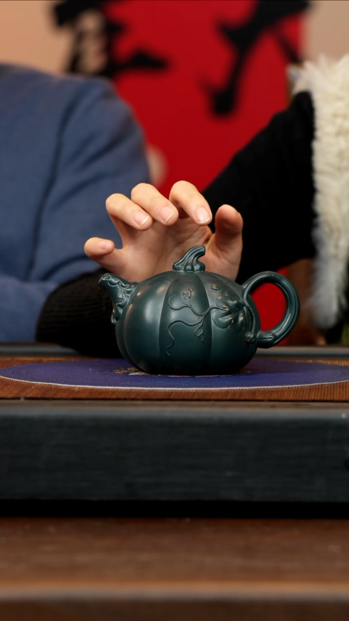 【闪购商品】紫砂茶壶BYM 绿泥 南瓜