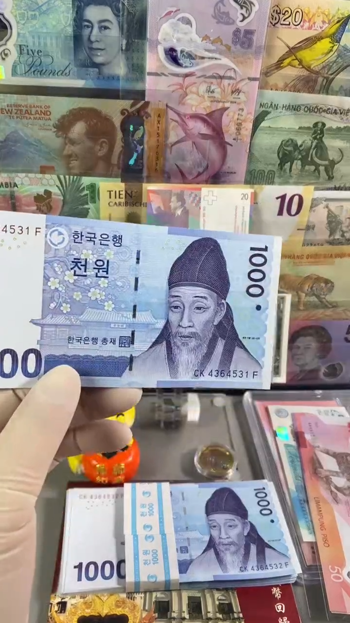 纸币韩国1000元 2007年版纸币