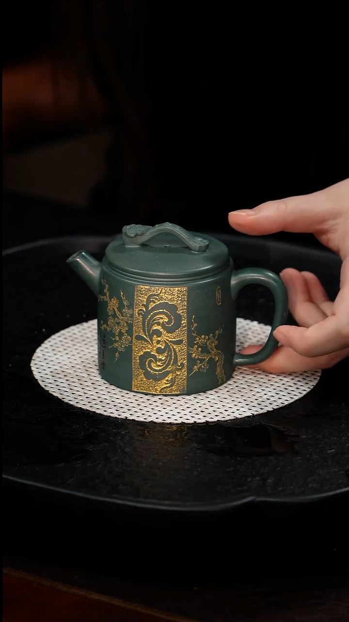 茶壶紫砂蒋工堂 如意高汉瓦107 绿泥 160毫升