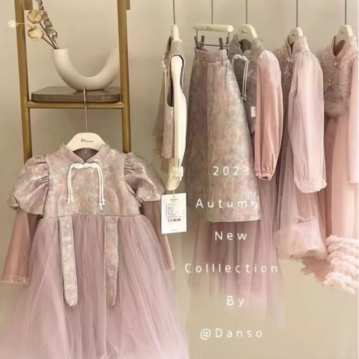 公主风B类公主礼服女礼服冬季加绒套装裙子童装时尚