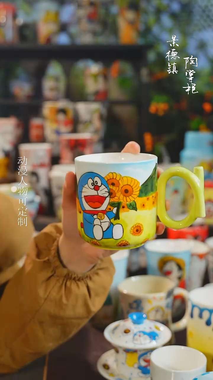 景德镇高温釉下彩原创手绘陶瓷