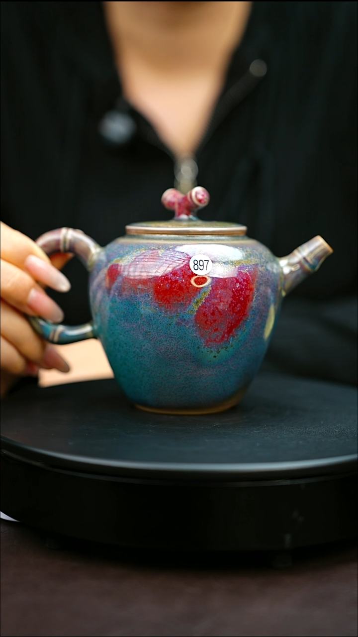 不退不换  897#原矿钧瓷炉钧釉壶