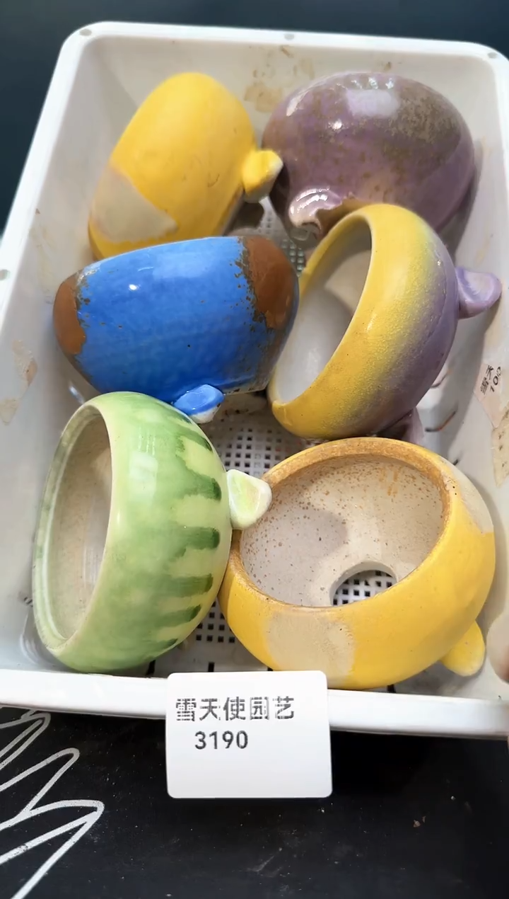 3190  小水墨盆 6个 默认微瑕