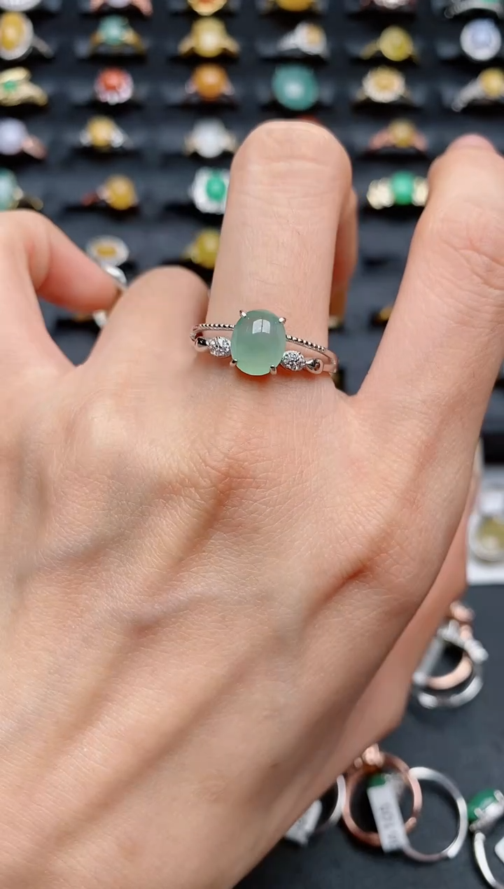 【闪购商品】翡翠戒指银S925镶嵌.............