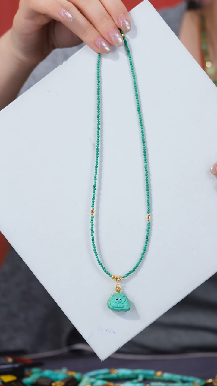 【闪购商品】绿松石项链18K金镶嵌1