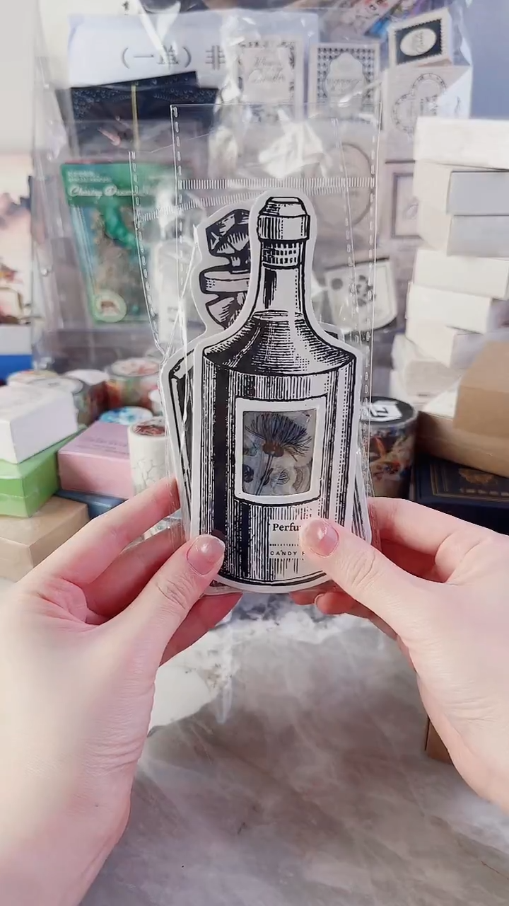 复古黑白贴纸包  