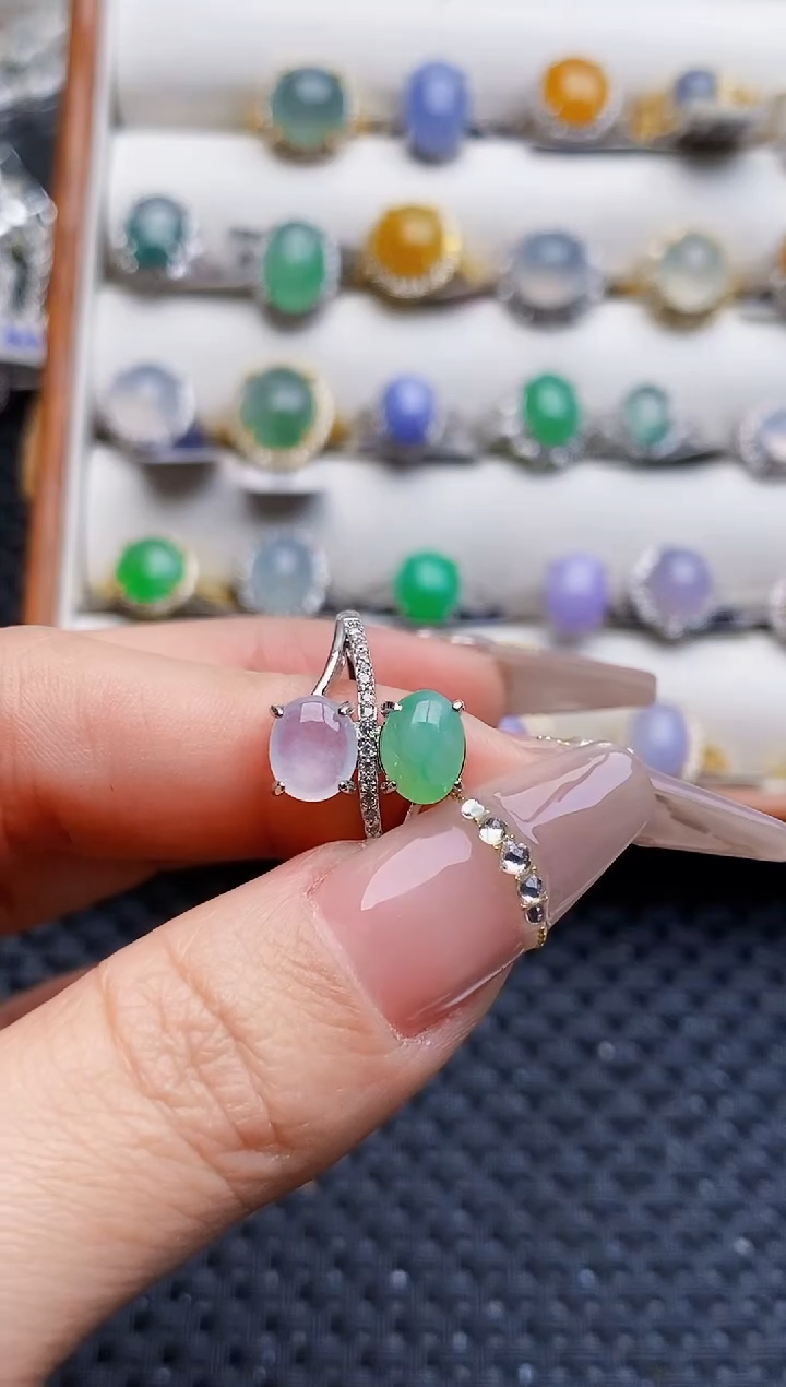 银S925镶嵌戒指翡翠8312