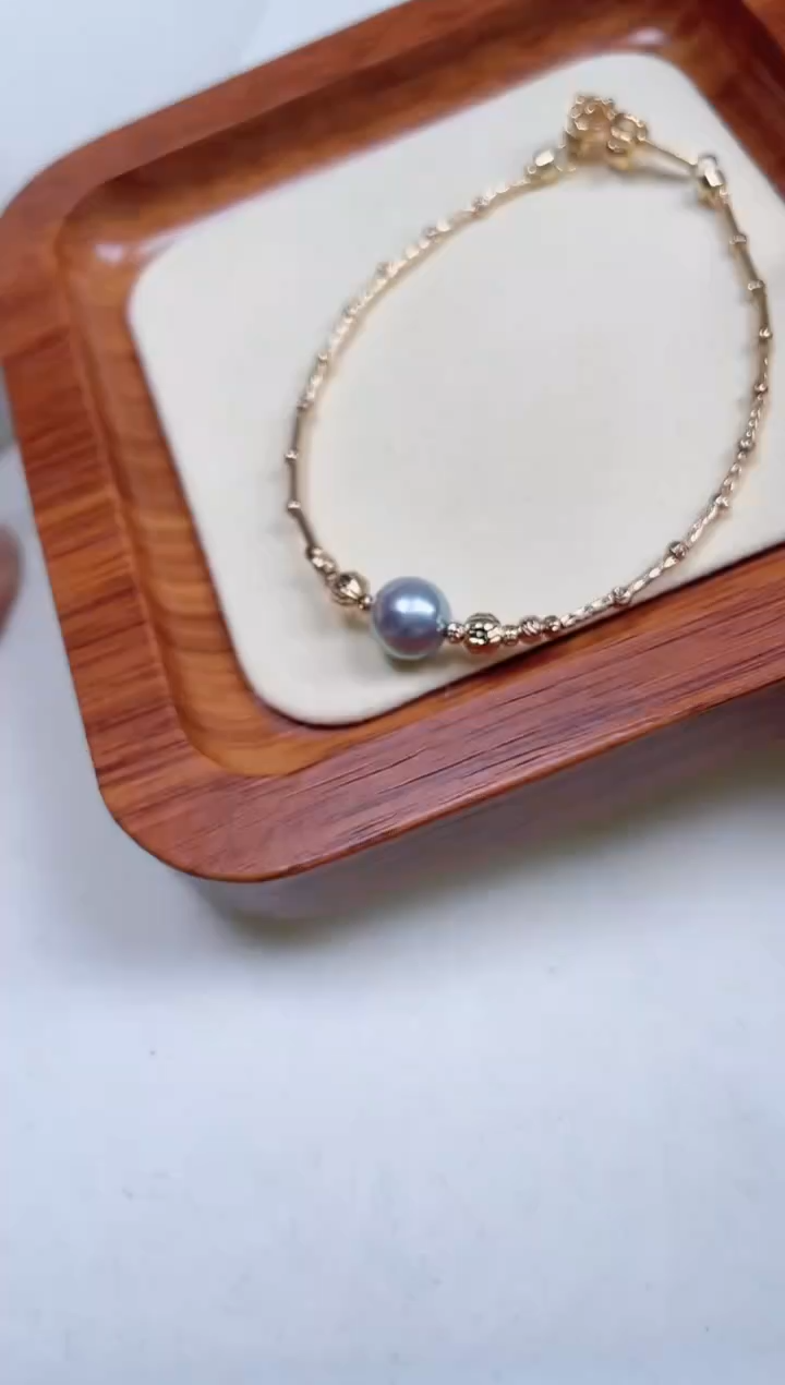 【闪购商品】海水珍珠手绳银S925镶嵌海水珍珠菠萝手链