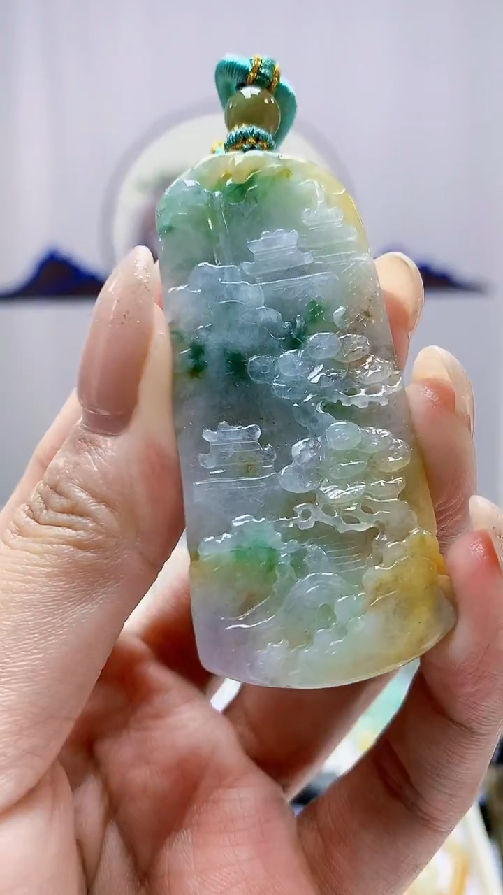 未镶嵌定制翡翠5028MM-毛货挂件100