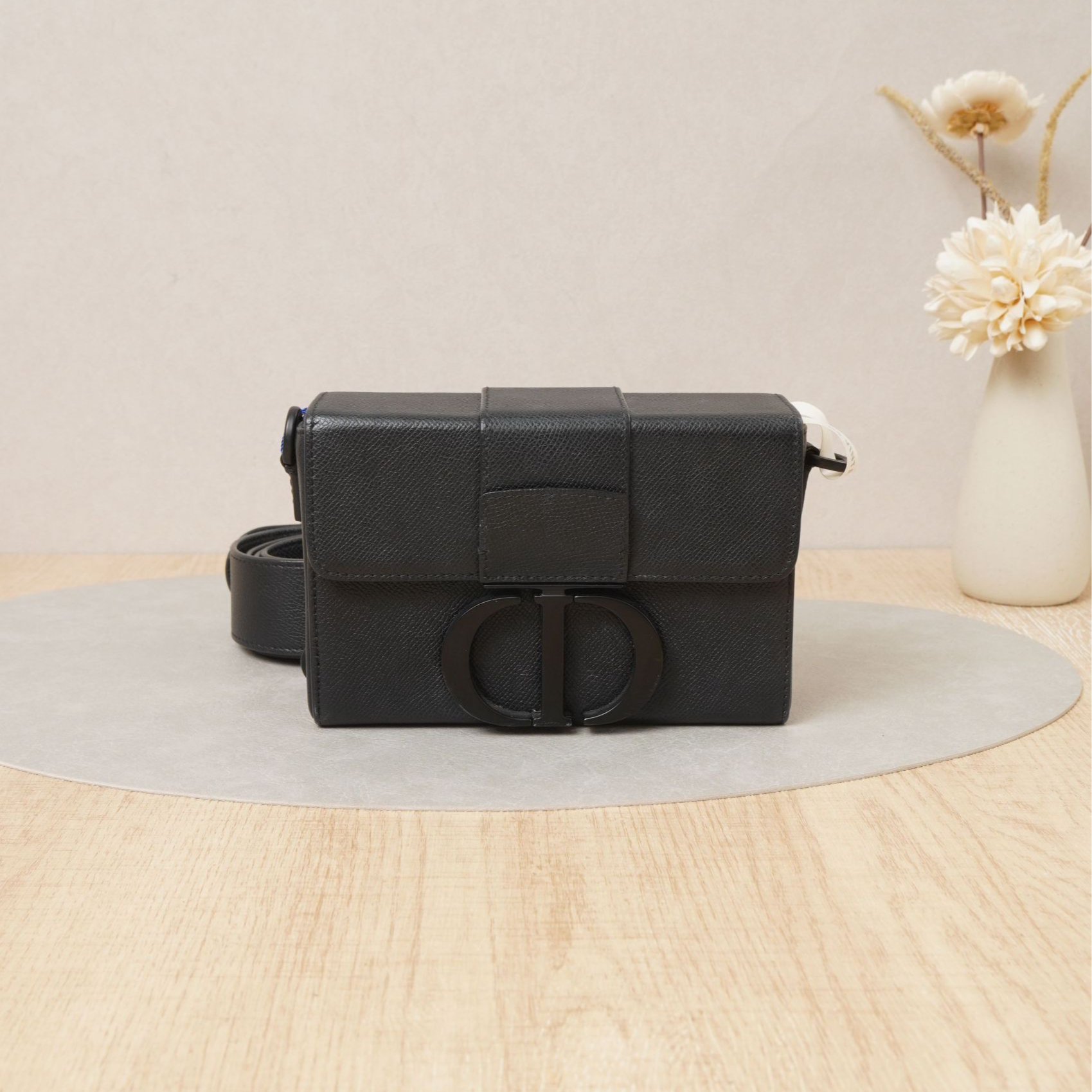 95新 DIOR/迪奥 迪奥蒙田30box盒子mini黑色牛皮/DS040888