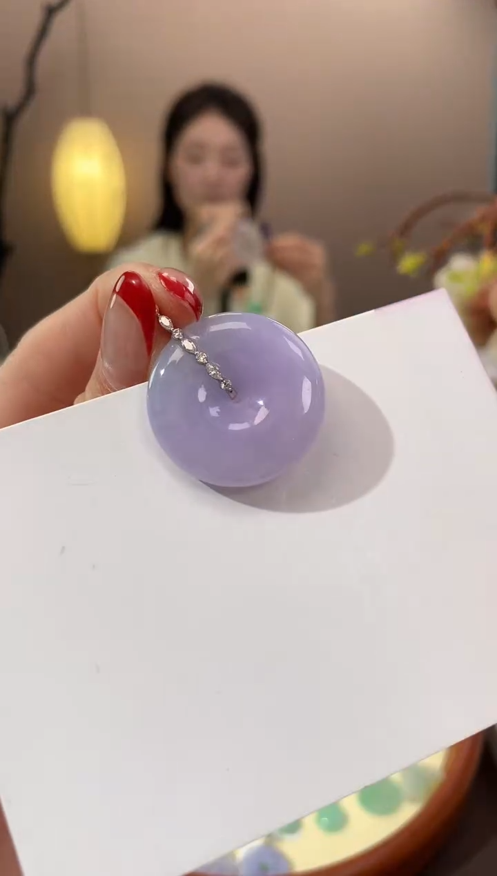 【闪购商品】翡翠颈饰18K金镶嵌天然缅甸a货翡翠