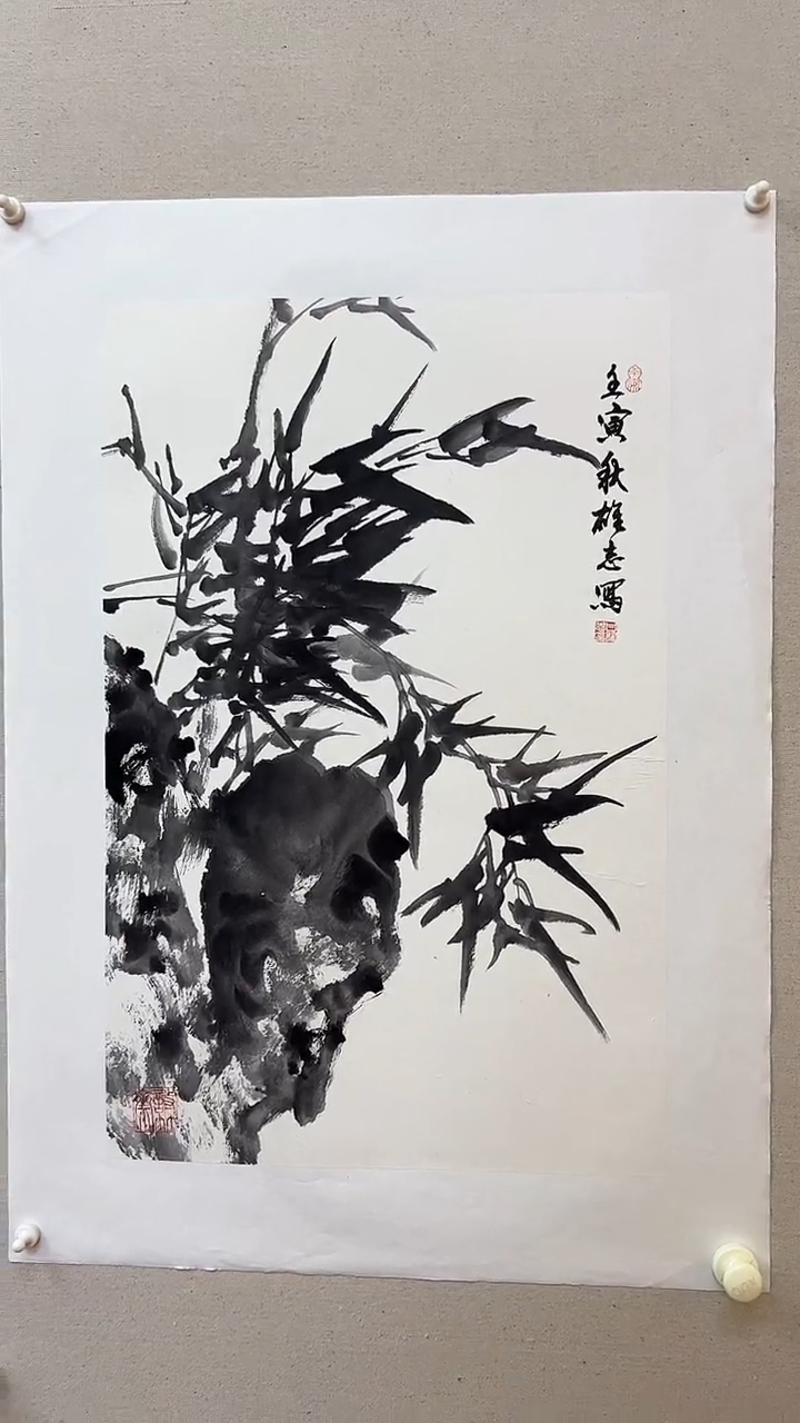 书法y甘雄志2.7平尺花鸟