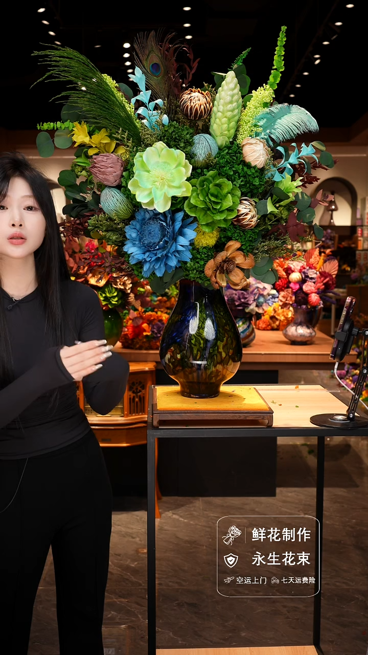 手工艺品琉璃手工花器花束空运包邮送货上门-以图片为准  