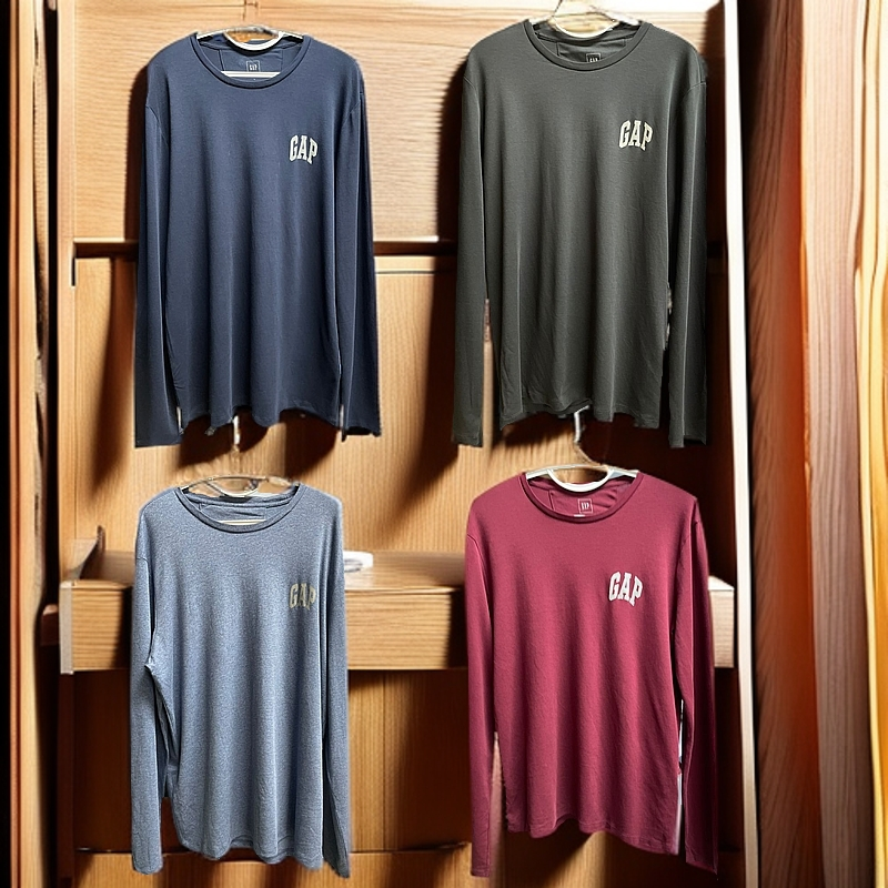 【父亲节礼物】GAP长袖薄款24年四季男女同款(欧码偏大一码）时尚