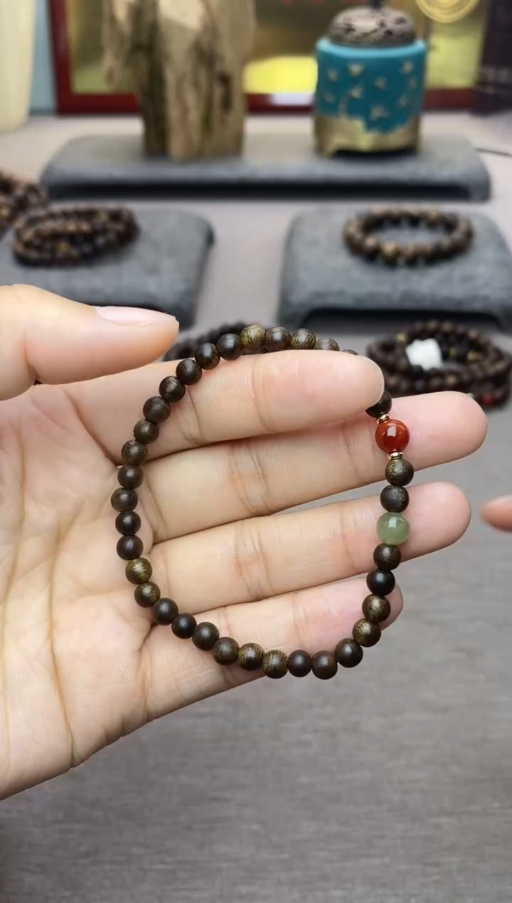 【闪购商品】沉香手串芽庄白棋楠04单圈＋配饰