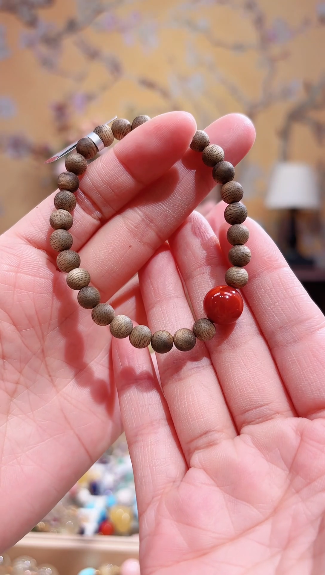 未镶嵌手链南红玛瑙，南红绿奇楠沉香设计款手串