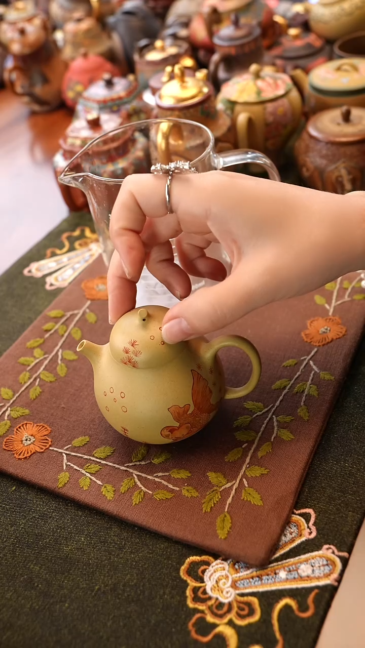 茶壶紫砂珐琅小茄瓜
