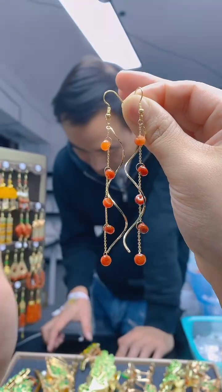 【闪购商品】翡翠耳饰合金0268翡翠耳钩