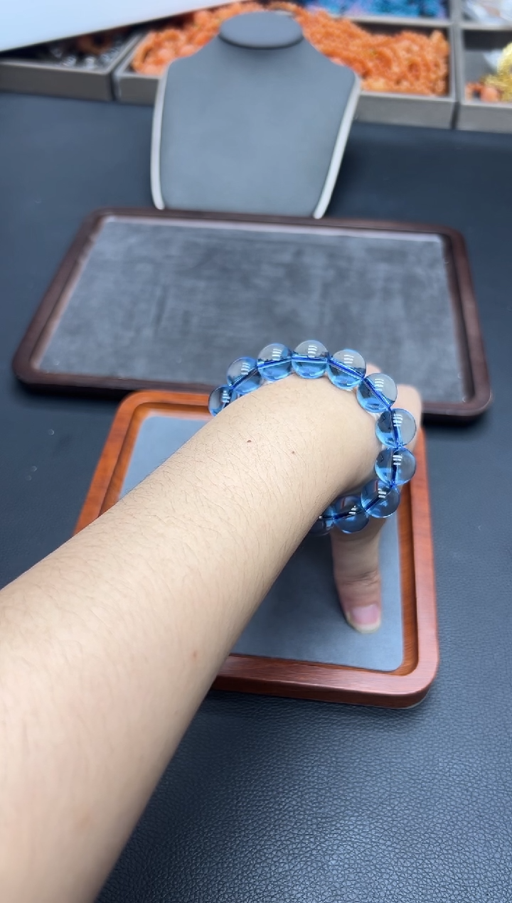 未镶嵌手链海蓝宝石圣玛利亚海蓝宝14mm