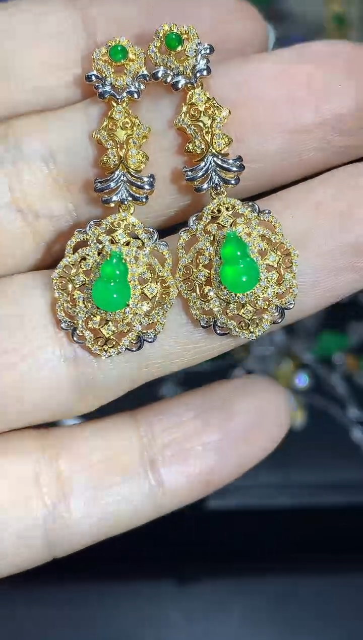 颈饰18K金镶嵌翡翠737-中国好珍宝