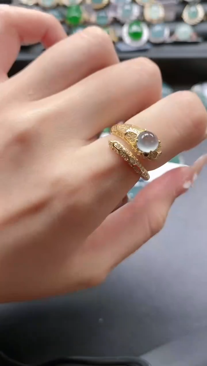 【闪购商品】翡翠戒指银S925镶嵌51511-15