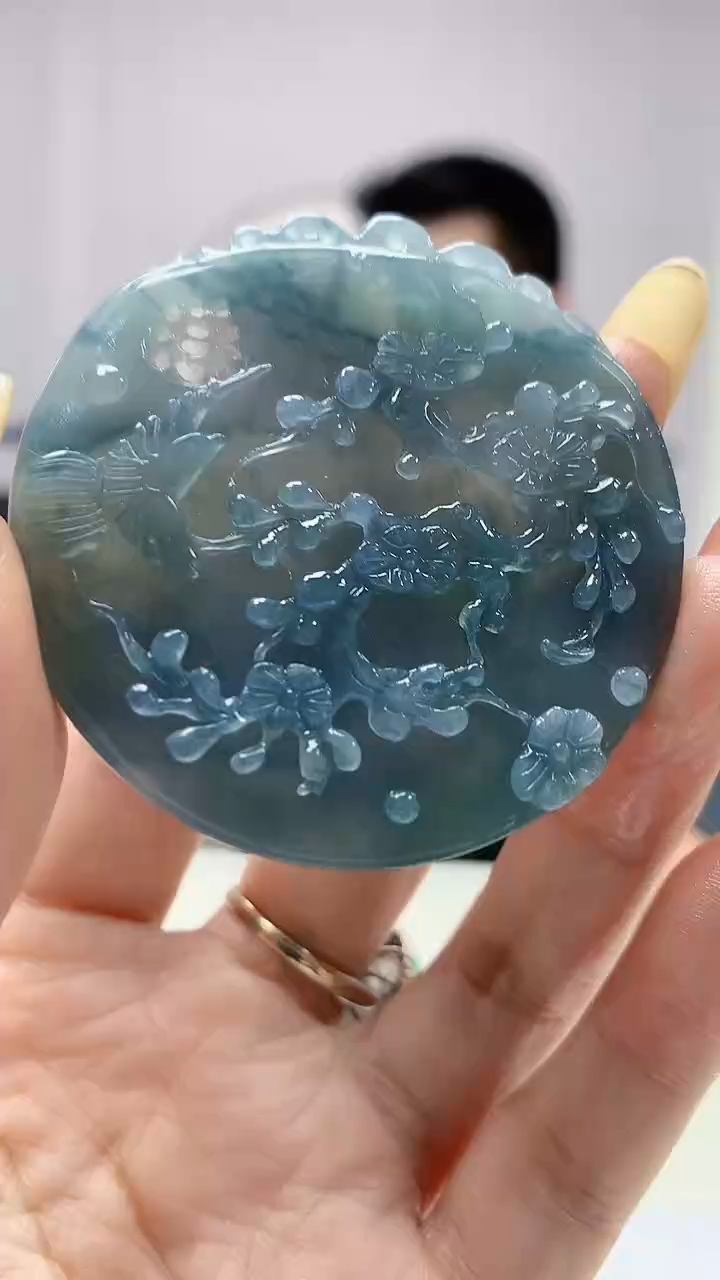 【闪购商品】定制翡翠未镶嵌3916DD-毛货挂件40